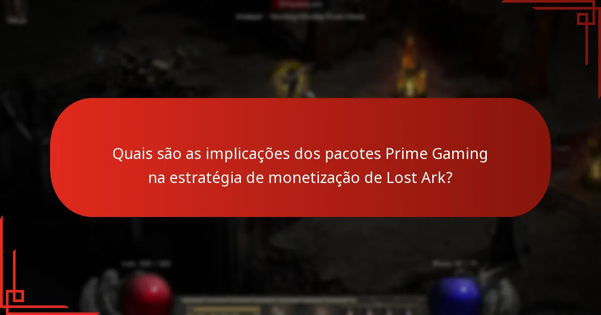 Quais tendências podem ser observadas nos pacotes Prime Gaming de Lost Ark?